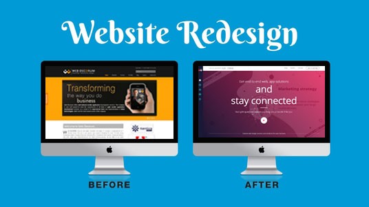 redesign WordPress Website and comparing before and after redesign look 